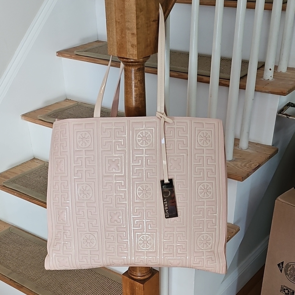 Versace Blush Leather Tote Bag